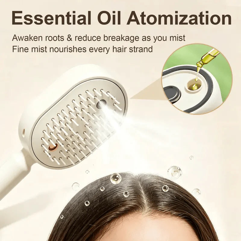 Nano Mist Self-Cleaning Hair Brush