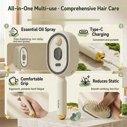 Nano Mist Self-Cleaning Hair Brush