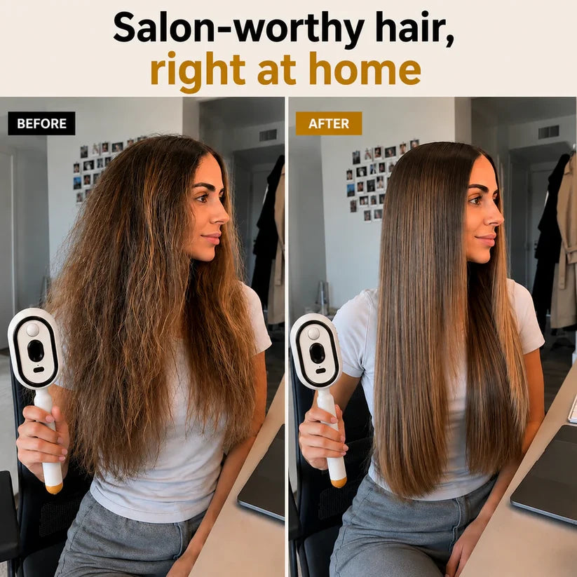 Nano Mist Self-Cleaning Hair Brush