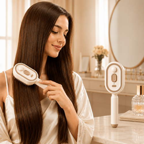 Nano Mist Self-Cleaning Hair Brush