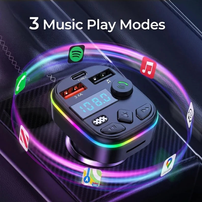 Bluetooth FM Transmitter with PD USB-C Fast Charging