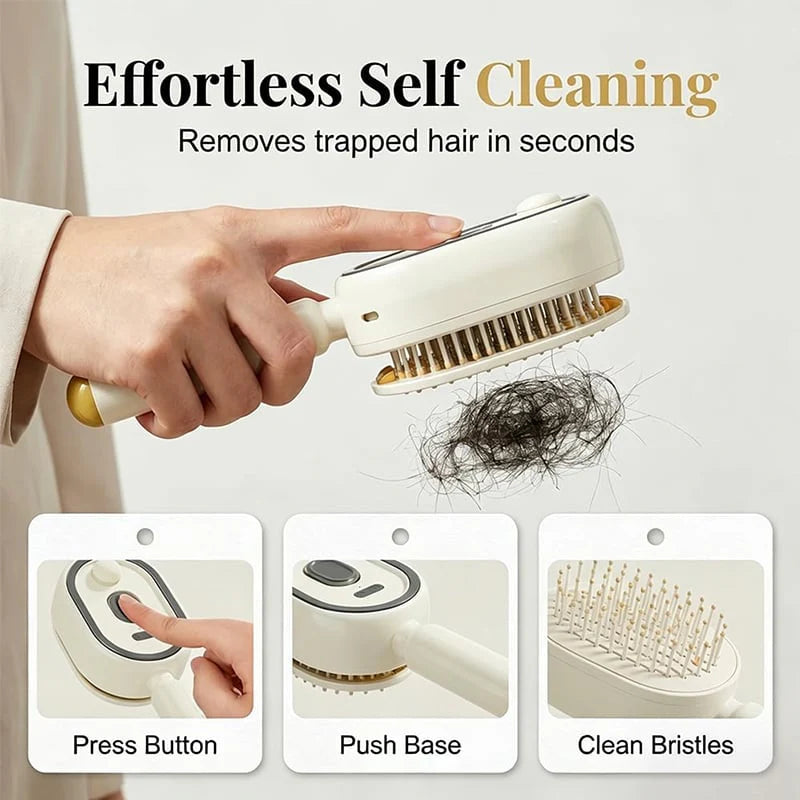 Nano Mist Self-Cleaning Hair Brush