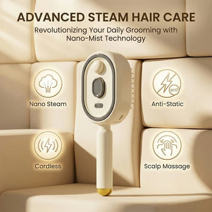 Nano Mist Self-Cleaning Hair Brush