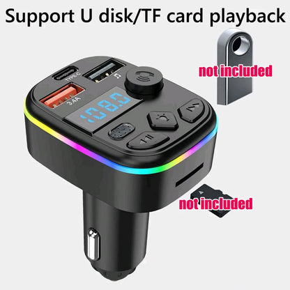 Bluetooth FM Transmitter with PD USB-C Fast Charging